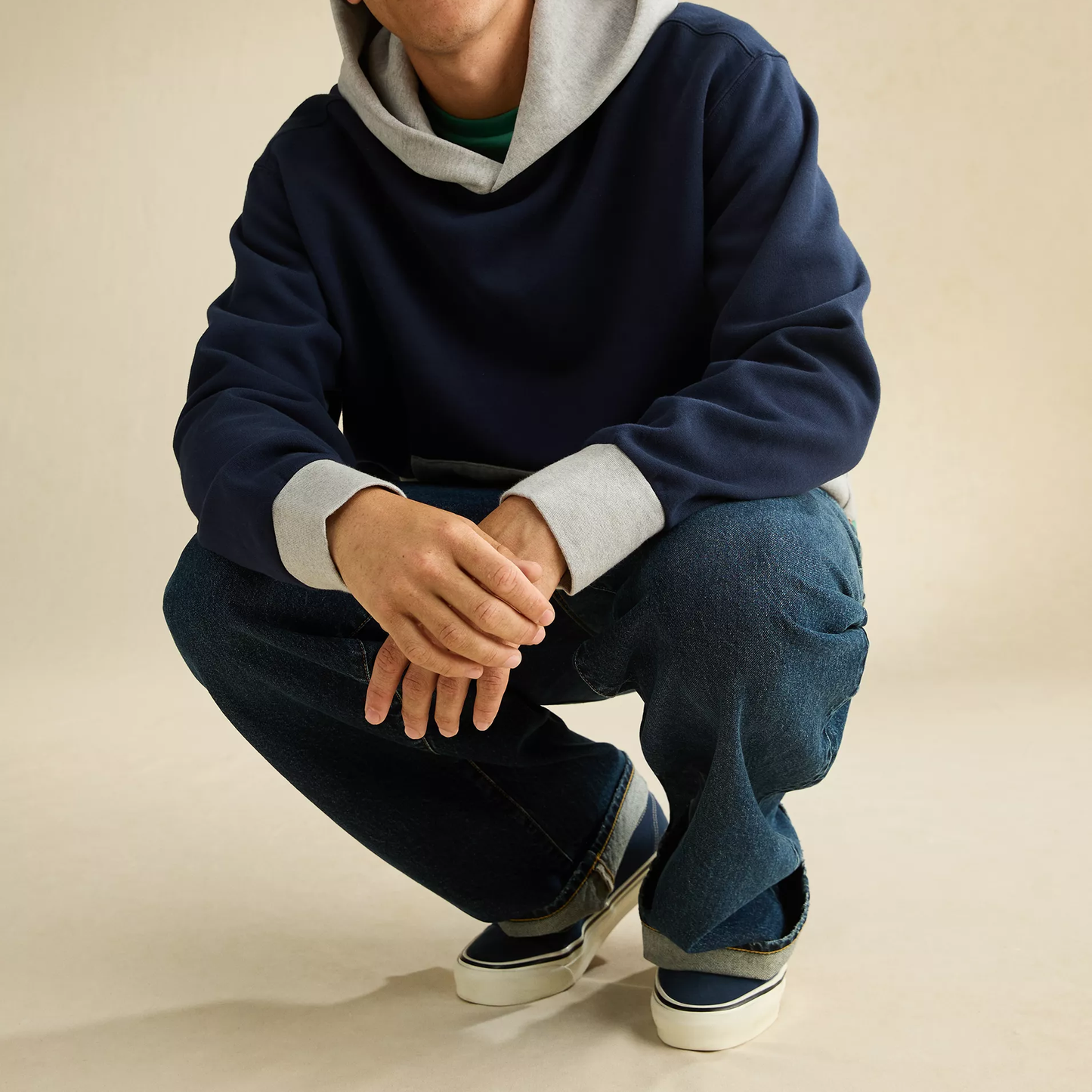 Relaxed Fit Heavyweight Fleece Pullover Mens Hoodie