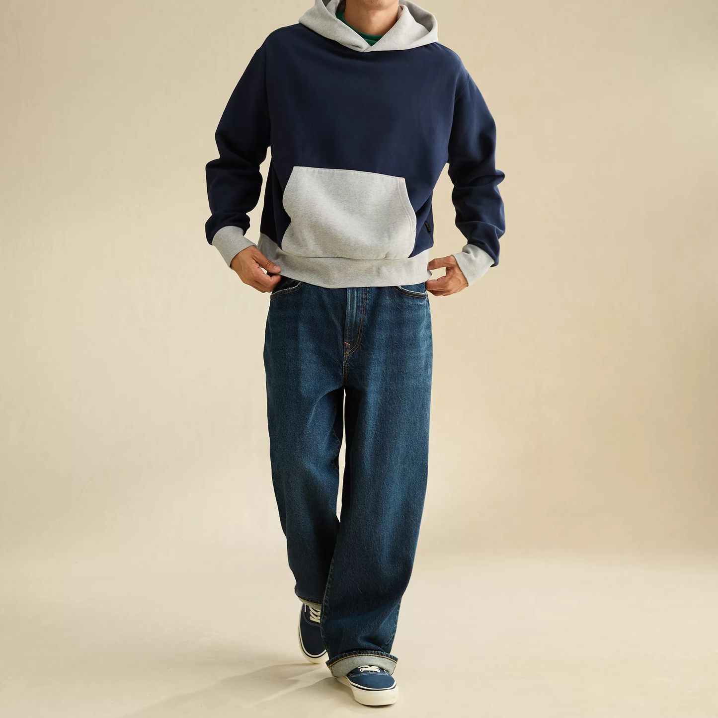 Relaxed Fit Heavyweight Fleece Pullover Mens Hoodie
