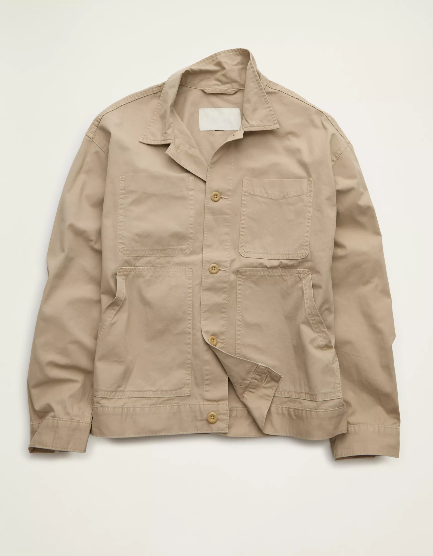 Classic Fit Herringbone Slub Full‑Zip Mens Shirt Jacket